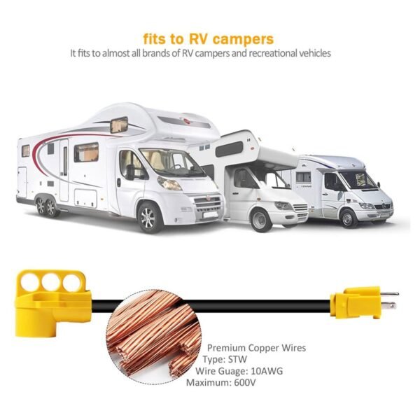 SnowyFox RV 15Amp to 50Amp Adapter - 15Male - Image 4